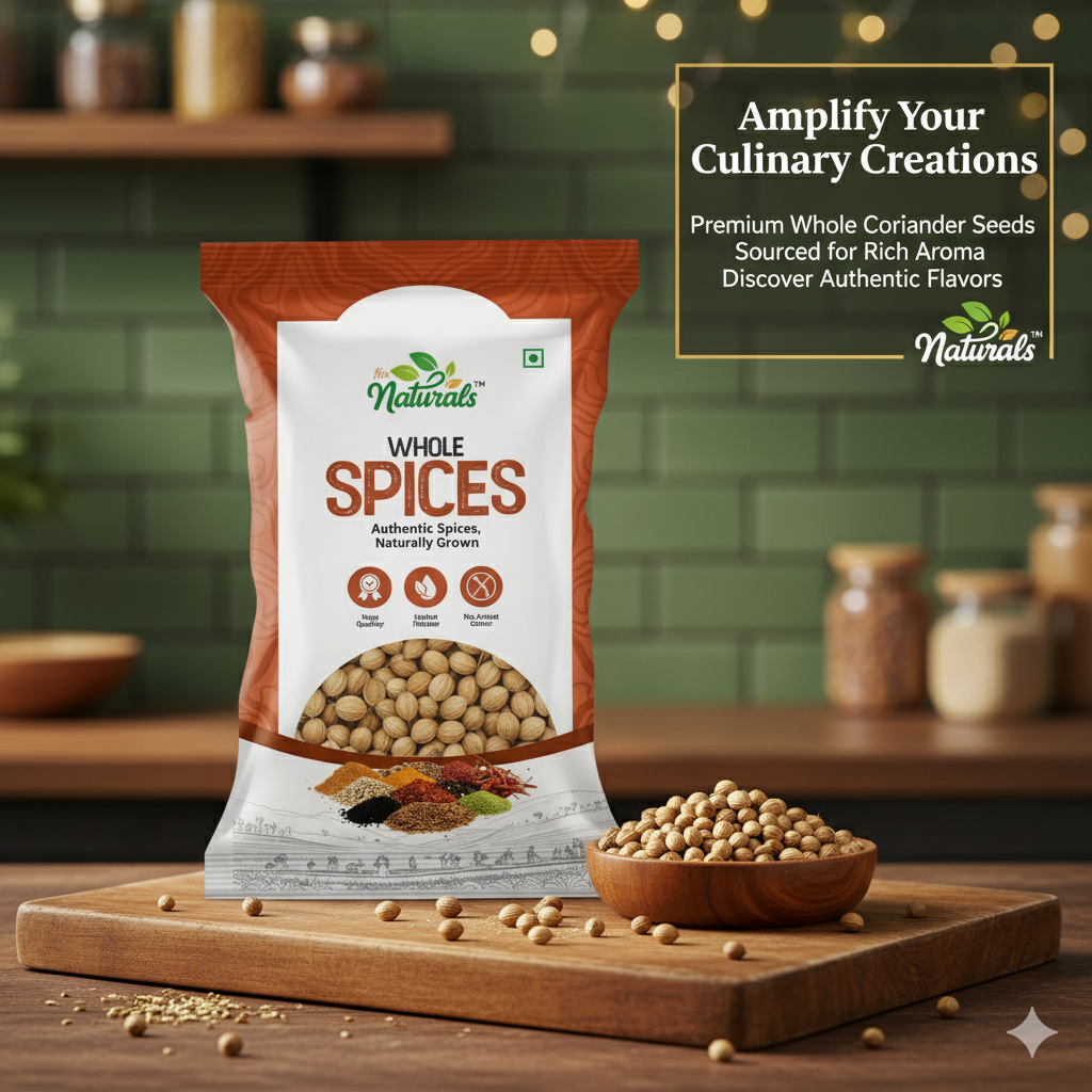 TFM Naturals Coriander Whole (Dhania) – Premium Quality Whole Spices