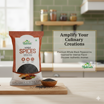 TFM Naturals Black Pepper Whole (Kali Mirch) – Premium Quality Whole Spices