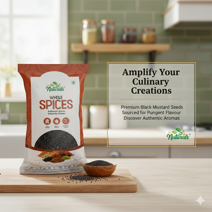 TFM Naturals Black Mustard Seeds (Rai) – Premium Quality Whole Spices