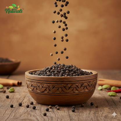 TFM Naturals Black Pepper Whole (Kali Mirch) – Premium Quality Whole Spices