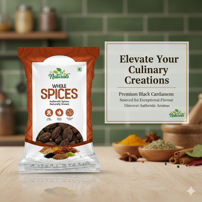 TFM Naturals Badi Elaichi (Black Cardamom) – Premium Quality Whole Spices